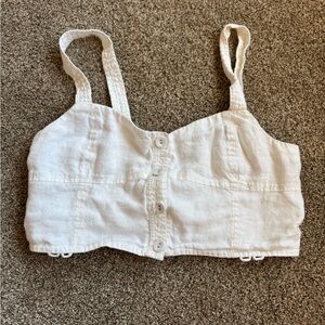 Madewell Linen Crop Top size 14